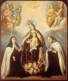 The Virgin of the Carmen With Saint Theresa and Saint John – Juan Rodríguez Juárez – Unframed 24" by