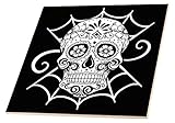リナピロ – シュガースカル – Day of the Dead。ブラックとホワイト。 – タイル 12-Inch-Ceramic ブラック ct_220662_4