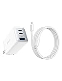 Anker PowerPort ?V 3-Port 65W Pod with USB-C & USB-C ケーブル ホワイト