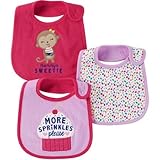 Carter's (カーターズ) 耐水性 ベビ－スタイよだれかけ 3枚セット 女の子用 ボタンタイプ フリーサイズ (ピンク) Water Resistant Baby Bibs Child Of M