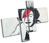 太字ブロックデザイン – グラフィティQueen Pop Banksy Streetマルチキャンバスアートプリントボックスフレーム壁吊り下げ – Hand Made In The UK – Frame