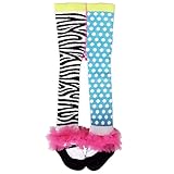 【GLASS FROG】ベビー キッズ アシンメトリー可愛いタイツ しまうま×水玉 80-90cm 1-2歳