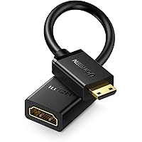 UGREEN mini hdmi to hdmi 変換アダプター hdmi ケーブル ハイスピード ミニ Mini オスメス 延長 中継 4K 3D Raspberry Pi Zero W ホームビデオカメラー Sony, Nikon D5500, 