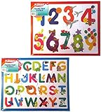 Set of 2 PLAYSKOOL 11.5 x 9 Numbers & Letters 16 Pc Puzzles W/Frame Tray Great Gift! [並行輸入品]