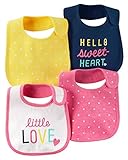 カーターズ(Carter's) 女の子用 水玉 キュートピンク よだれかけ 4枚セット マジックテープタイプ ビブ
