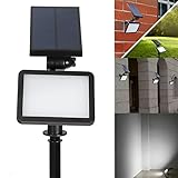 Solar powered 48 led light outdoor path wall landscape home