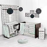 Bacati Ikat Mint/grey 6 Crib Set with 4 Muslin Blankets by Bacati [並行輸入品]