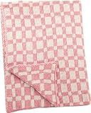 Izzy Jacquard Knitted Baby Throw Nursery Blanket, Pink Checkered (Discontinued by Manufacturer) [並行輸