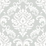 NuWallpaper NU1935 Ariel Grey Peel and Stick Wallpaper [並行輸入品]