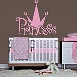 Wall Decal Decor Decals Princess Crown Nursery Inscription Letter Cartoon Cheerful Girl Story (M607)