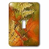 Doreen Erhardt秋コレクション – Vintage Autumn Leavesオレンジグリーンとゴールドの水彩画Hues – 照明スイッチカバー – シングルトグルスイッチ( LSP _ 