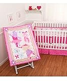 Baby girl Crib Bedding Set 4 Piece Ballerina Friends in Lovely Pink with 4 BONUS Bumper By Sumersaul