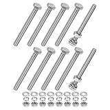 M METERXITY 10セット 六角ボルト M6 ボルト M6×60mm ナット ロックワッシャー 平座金 ステンレス 六角頭ネジ 全ねじ 耐久性 防錆 産業 部品 機械 シルバー