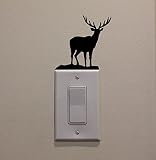 YINGKAI Deer / Buck Walking in Forest onライトスイッチデカールビニールデカール壁ステッカーアートリビングルームCarving壁デカールステッカー子供部屋ホームウ