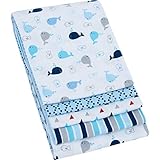 Garanimals 4 Pack Receiving Blanketsブルー30 x 30 100 %起毛コットン