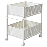 山善(YAMAZEN) クローゼット収納ラック キャスター付き 幅38 ホワイト OPR-5738(WH/WH)