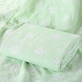 ベビーブランケット ベビー タオルケット １００％綿 安心 お昼寝 優しい肌触り 110×110cm 牛柄 Green