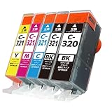 Canon キャノン BCI-321(BK/C/M/Y) ＋ BCI-320(BK) 【5色マルチパック】 321 320 インク BCI-321+320/5MP 純正と併用可能 (対応機種: PIXUS MP990 MP980 MP640 MP630 MP620 MP560 MP550 MP540 MX870 MX860 iP4700 iP4600 iP3600)【STAR JET製】