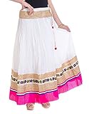 Cotton Party Wear with Heavy lace Border in Waist with Bottom long skirt