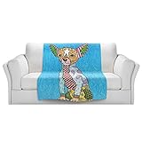ブランケットウルトラソフトFuzzy 4サイズ！DIANOCHEデザインからby Marley Ungaroチワワ犬AquaホームDecor Unique Designer芸術的スタイリッシュな寝室ア