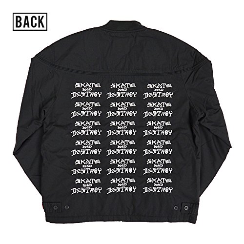 supreme thrasher poplin crew jacket black