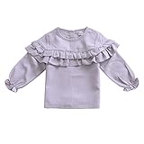Ochine 秋向け 女の子 Tシャツ フォールドデザイン 子供服 トップス 長袖カットソー コットンブランド 普段着 ボトムシャツ 通園通学 3サイズ3色選択可