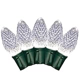 Brite Star 100 Count LED-C7 Faceted Light Set Pure White【クリスマス】【ツリー】 [並行輸入品]