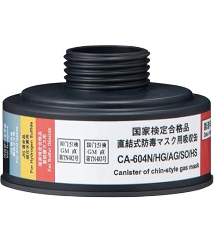 シゲマツ 防毒マスク GM185C➕CA-104NⅡ型フィルター4個セット シゲマツ 防毒マスク GM185C➕CA-104NⅡ型フィルター4個セット