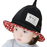 【SEBLES】ベビー 赤ちゃん 帽子 とんがり ハット 丸 子ども 子供 日差し UV 無地 コットン 綿 花柄 プリント 春 夏 秋 ユニセックス 女の子 男の子(ブラック,1-2歳)