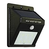 Yihiro 6 LED ソーラーライト 人感センサー 屋外照明/軒先/壁掛け/庭先/玄関周りなどのライト 夜間自動点灯 防犯用（1点セット）