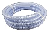 Duda Energy HPpvc018-010ft 10' x 3/16 ID High Pressure Braided Clear Flexible PVC Tubing Heavy Duty 