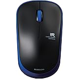 エレコム マウス ワイヤレス (レシーバー付属) Mサイズ 3ボタン IRセンサー 省電力 ブルー M-IR07DRBU