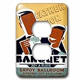 3dRose lsp_171564_6 Image of African American Father and Son Poster 2 Plug Outlet Cover [並行輸入品]