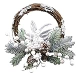 エルアーツ クリスマス オーナメント ホワイトクリスマスリース 26×26cm E8830-00