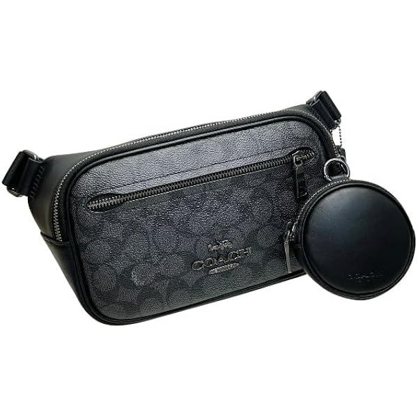Amazon | COACH Leagueベルトバッグ シグネチャージャガードチャコール