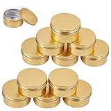 BENECREAT 12個セット80mlアルミ缶　 アルミネジキャップ缶　小分け容器　詰め替え容器　クリームケース 化粧品・クリーム・小物用収納ボックス　ゴールド