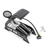 Lixada SAHOO アルミ合金フットエアポンプ 空気入れ バロメーター付きポンプ 自動車／バイク／自転車／ボール用