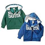 ベビー服 男の子 フルジップ パーカージャケット 裏ベロア チェック柄切替 (1.グリーン/90cm)