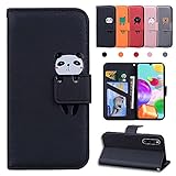 CASAFUNY Galaxy A41ケース 手帳型 SC-41A/SCV48 ケース A41 ケース サムスン ギャラクシー A41 手帳ケース galaxy a41 sc-41a ケース 財布型 SCV48 カバー スマホケース 財布型 高級PUレザー 横置き機能 カード収納 横置き機能 Galaxy A41 SC-41A SCV48専用 6.1 inch対応 - 黒パンダ