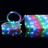 MEIKEE 50個LED ロープライト ソーラーライト ガーデンライト 7メートル マルチカラー 防水仕様 1.2V 光センサー付き 赤・緑・青 RGBポータブル クリスマスや結婚式やパーティーやガ