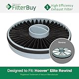 Hoover Elite Rewind Exhaust Filter, Part 59157014. Designed by FilterBuy to fit ALL Hoover Elite Rew