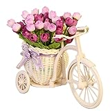 手作りカメリアフラワーバスケットシミュレーションフラワー人工花