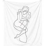 Amazon Co Jp Nd タペストリー 北欧 線画 おしゃれ ナチュラル シンプル 結婚式 ウェディング モダン アート カップル 夫婦 恋人 同棲 愛 部屋 飾り 飾り付け 壁 デコレーション インスタ映え インテリア 布 デザイン１ ホーム キッチン