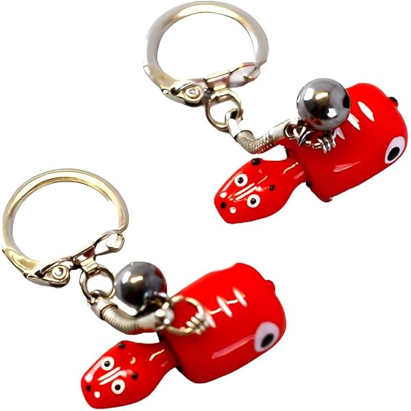 Amazon.co.jp: クリア赤べこキーホルダー 2個セット ≪民芸品≫ 赤ベコ