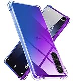 対応 moto g66j 5G 用 ケース クリア TPU 薄型 軽量 耐衝撃 g66y 5G スマホケースグラデーション色 米軍MIL規格取得 滑り止め 黄変防止 防塵 一体型 人気 携帯カバー(パープルブルー)