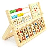 木製の おもちゃ教育発達多彩な フラップ そろ ばん多目的計算フレーム子供ベビーキッズラーニング数学