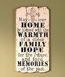 Our Home Wooden Panel Wall Hanging [並行輸入品]