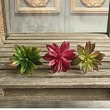 Supla Assortedセットof 3 Fakeプラスチックサボテン多肉植物Pickグリーン、ブルゴーニュとオリーブグリーン- 7インチトールグラスリーフ砂漠で人工植物Rare庭盆栽多肉植物Lan