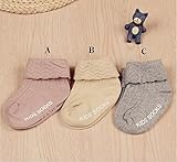 ベビーソックス　１０-１2cm 0歳-4歳くらい 選べる3色　滑り止め付き カラー無地　ベビー靴下 男女兼用 男の子用　女の子用 赤ちゃん 靴下 3点セット 梱包 できます