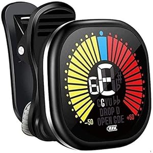 クリップチューナー 充電式 ギター/ベース用 カラーディスプレイ 色調のチューニングモード 高速で正確 持ち運びが簡単